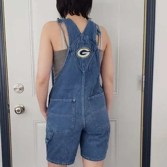 90s/Y2K Green Bay Packers Shortalls - Picture 3 of 4